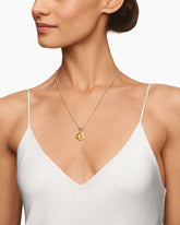 Hexagon Cut Amulet in 18K Yellow Gold with Citrine, 14mm